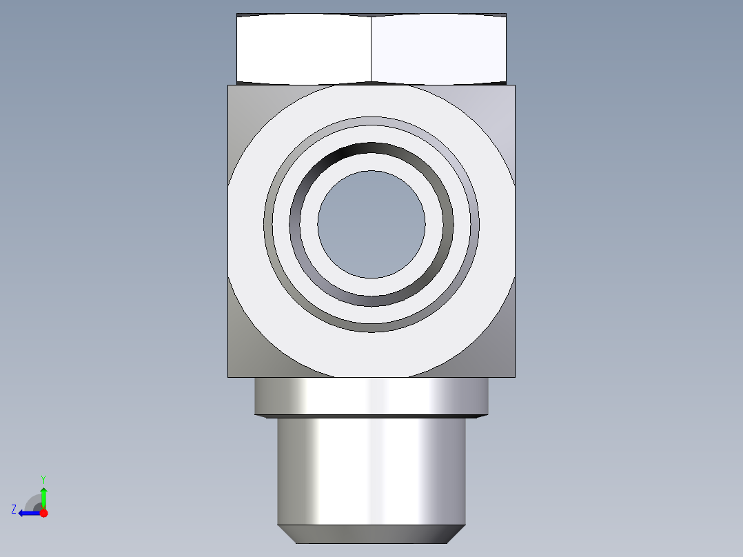 卡套式工业通用硬管接头EO_High_pressure_banjo_tee_TH16SROMDCF右视图