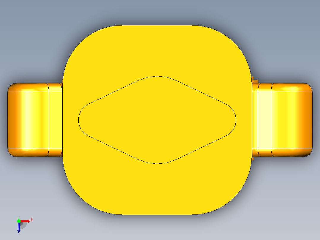 2.5-300蝶阀体俯视图