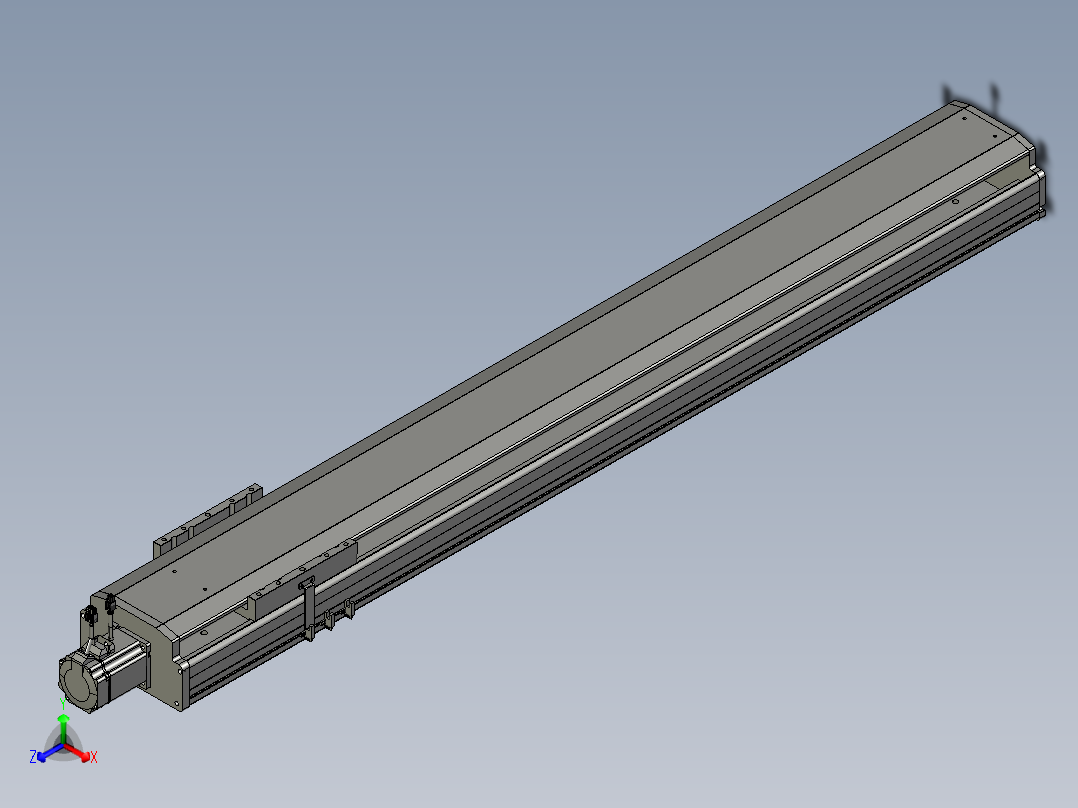 东锦丝杆传动-直线滑台模组DH210-C-L10-S1350-BC-P750W-C3正等轴测图