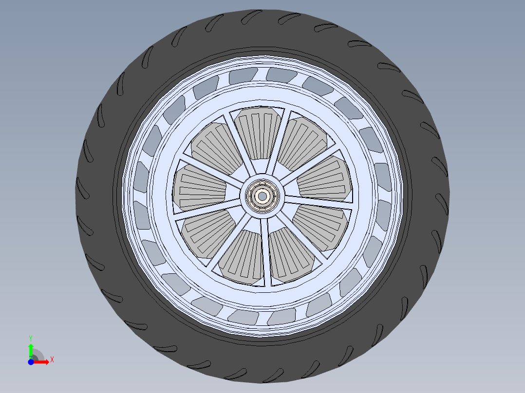 电机轮毂 - 45CV - 摩托车电动--SW前视图