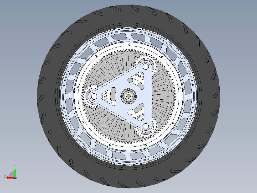 电机轮毂 - 45CV - 摩托车电动--SW后视图