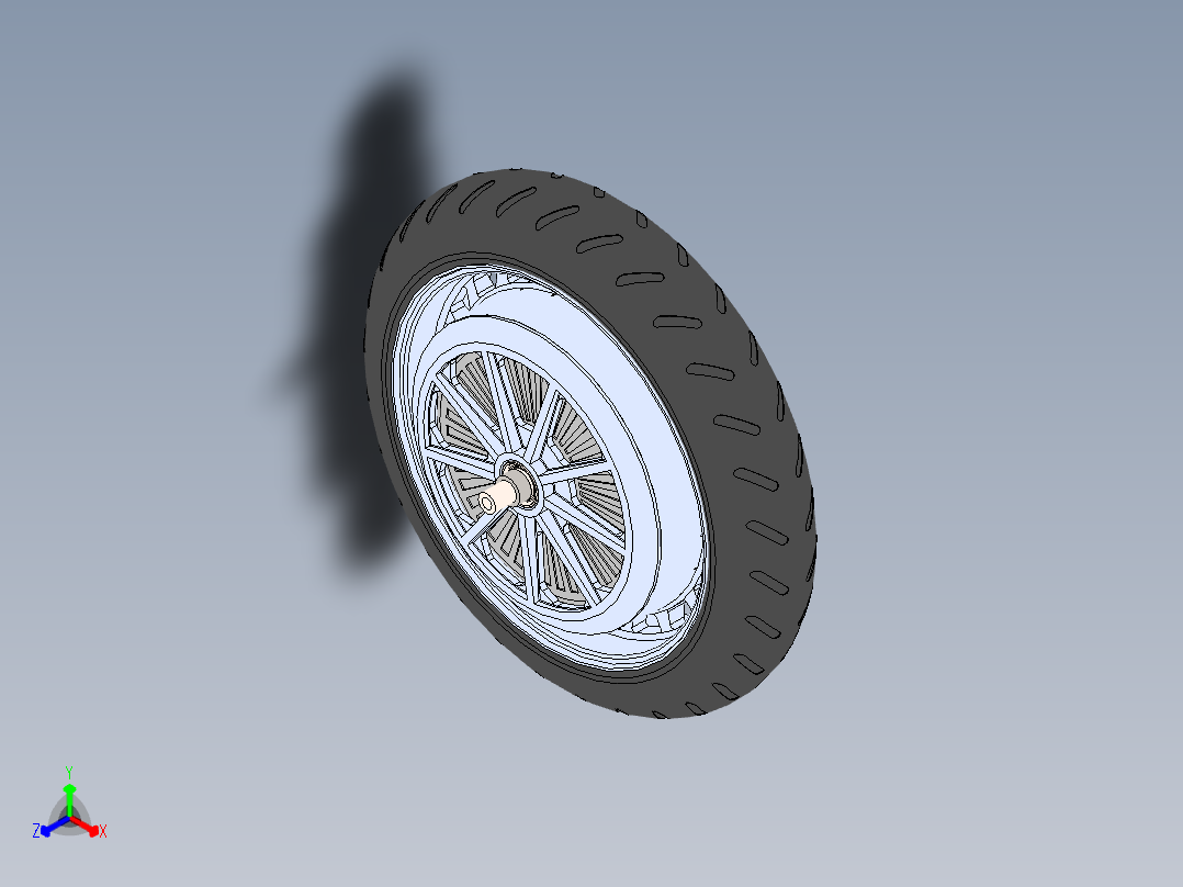 电机轮毂 - 45CV - 摩托车电动--SW正等轴测图