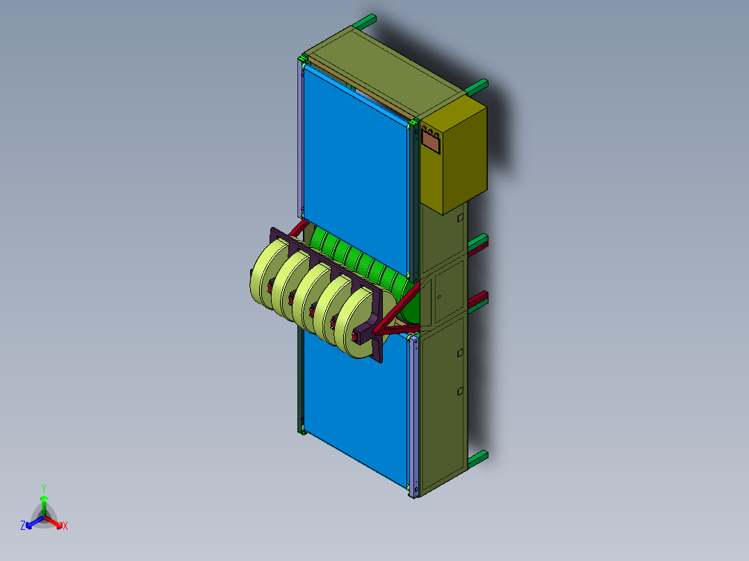 滚压式去泡机正等轴测图