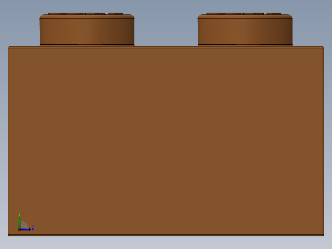 乐高套装 4421基本积木-4118826 - 3007 Bright Orange Brick 2 x 8.SLDPRT左视图