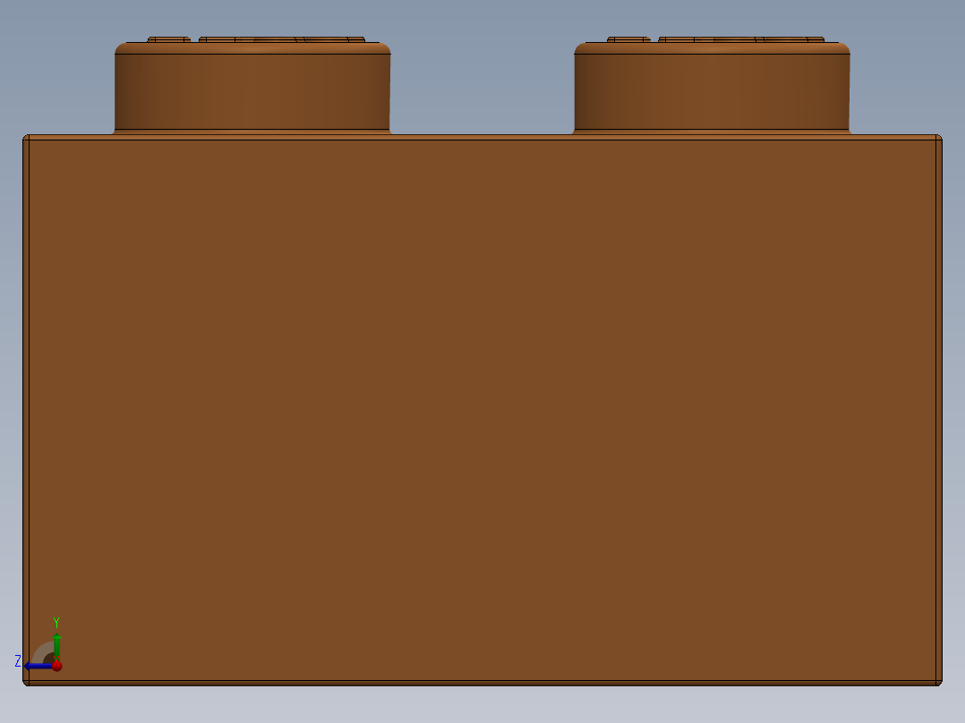 乐高套装 4421基本积木-4118826 - 3007 Bright Orange Brick 2 x 8.SLDPRT右视图