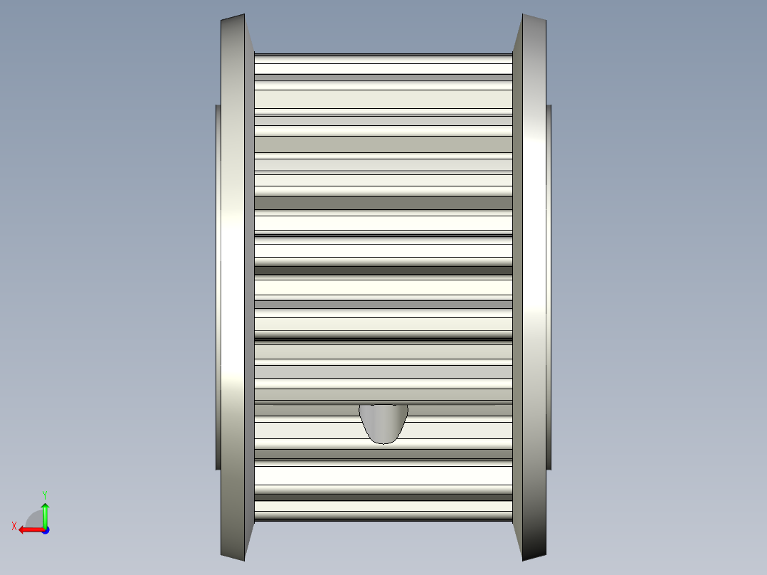 同步皮带轮 T5-W15--stp三维 3d模型设计图后视图