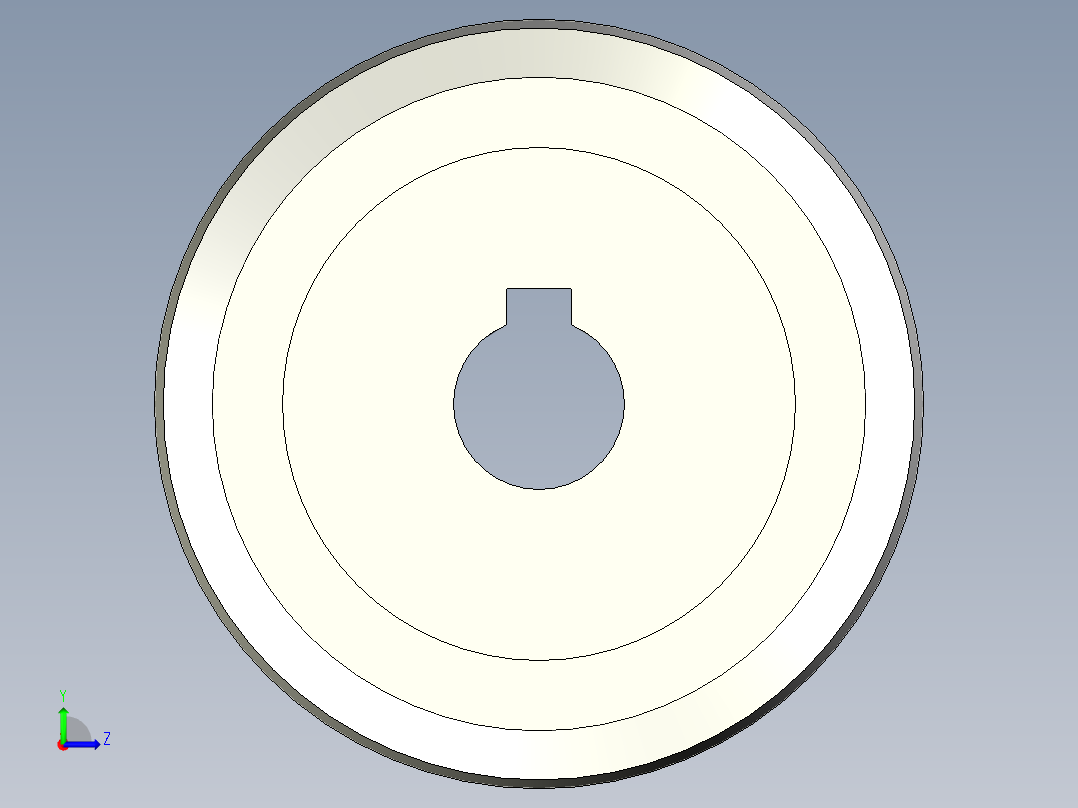 同步皮带轮 T5-W15--stp三维 3d模型设计图左视图