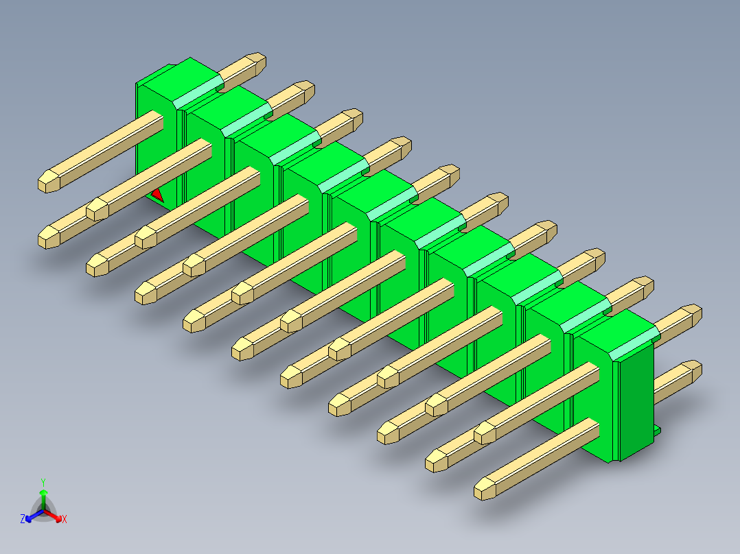彩色公头100mil（2.54mm）系列-DS1021_green_2x10p_100mil_Type1_rev1.0