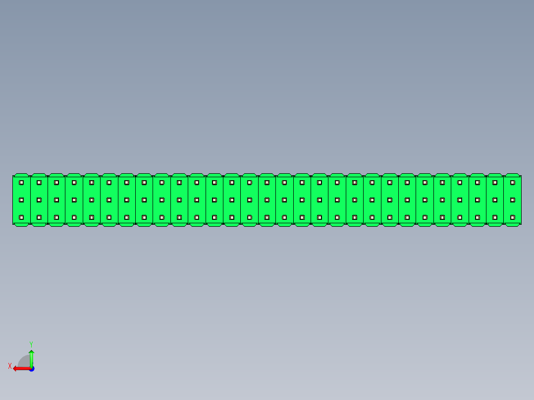 彩色公头100mil（2.54mm）系列-DS1021_green_3x29p_100mil_Type1_rev1.0后视图