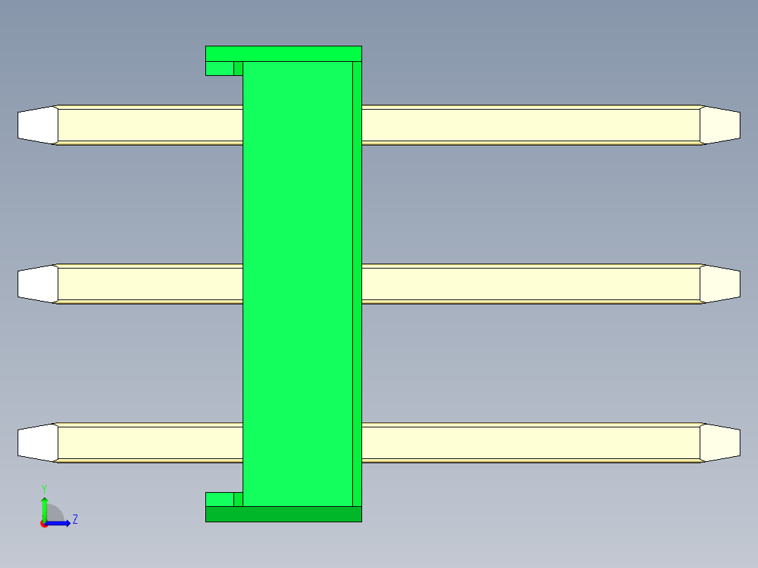 彩色公头100mil（2.54mm）系列-DS1021_green_3x29p_100mil_Type1_rev1.0左视图