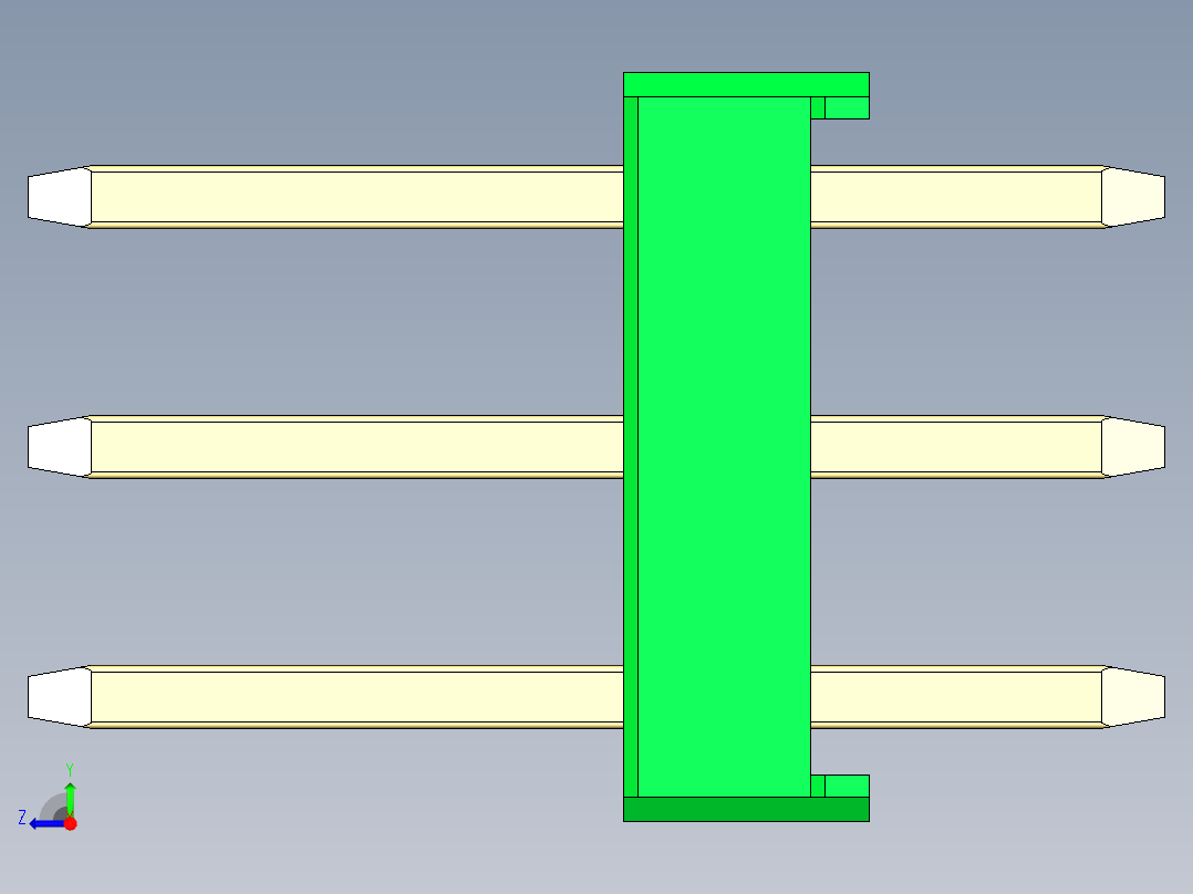 彩色公头100mil（2.54mm）系列-DS1021_green_3x29p_100mil_Type1_rev1.0右视图