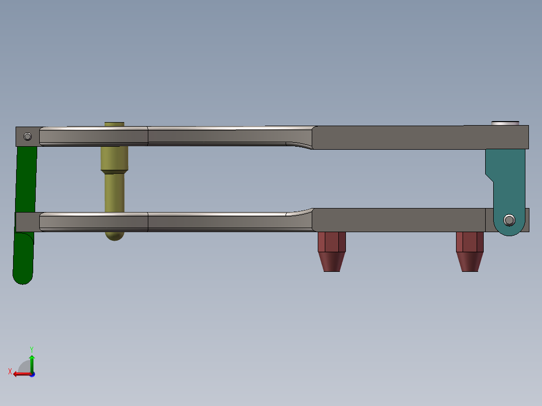 手柄翻开式钻模模架后视图