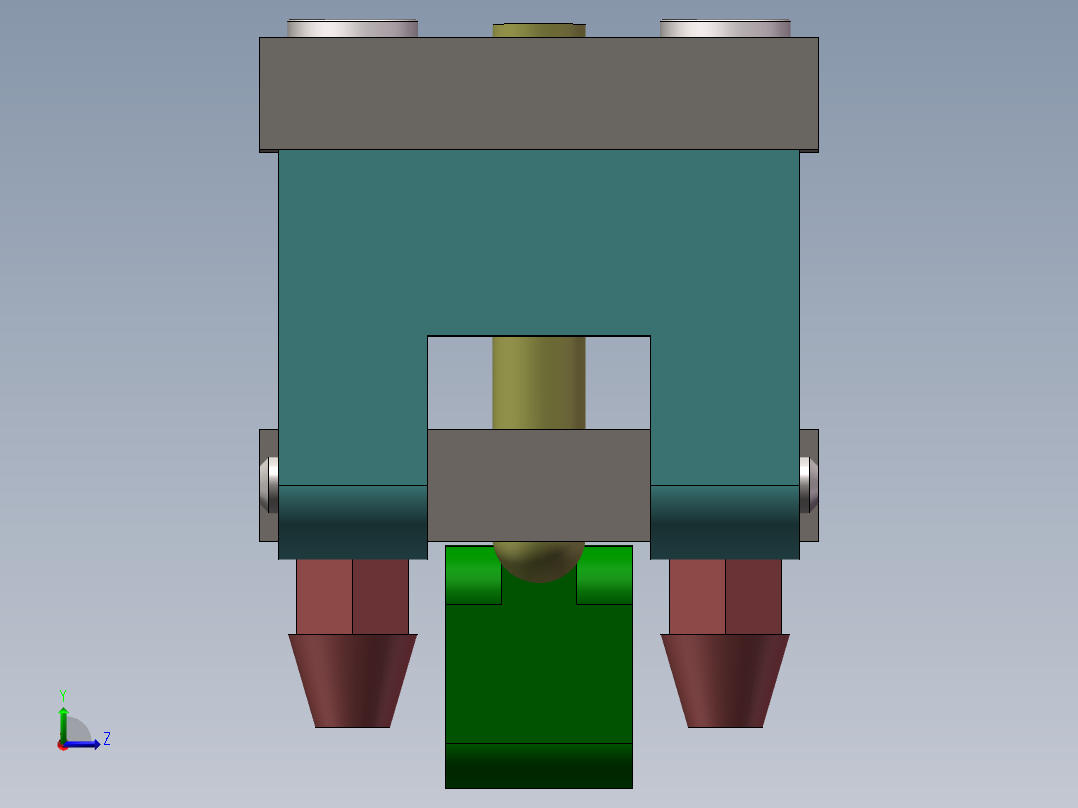 手柄翻开式钻模模架左视图