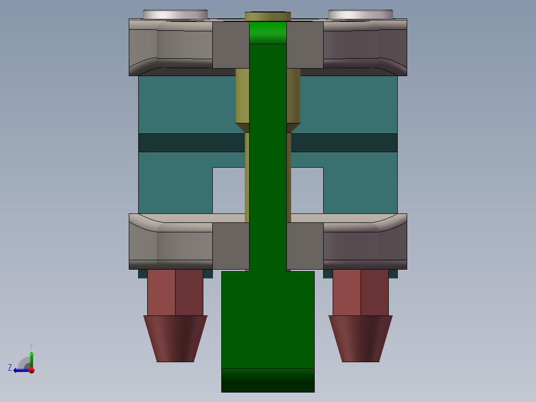 手柄翻开式钻模模架右视图