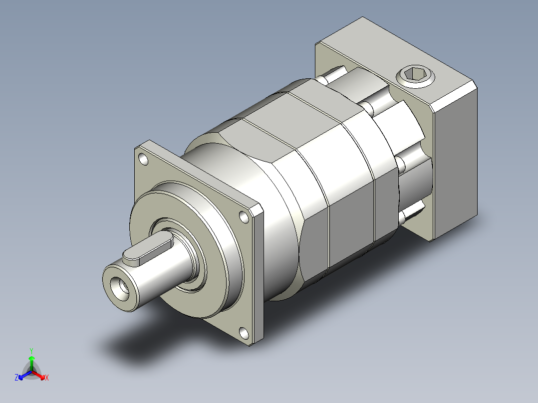 多摩川行星减速机TB-042-L2-8(30 46 M4 13)正等轴测图