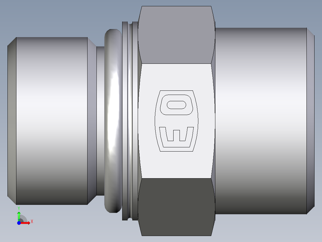 卡套式工业通用硬管接头EO_Male_Stud_connector_GEO20SMOMDCF前视图