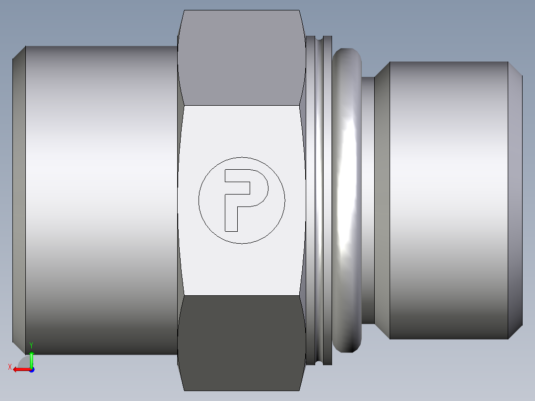 卡套式工业通用硬管接头EO_Male_Stud_connector_GEO20SMOMDCF后视图