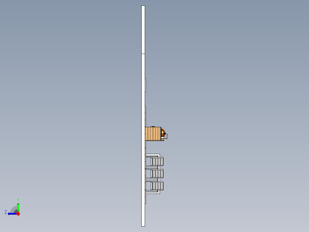 带韦伯的冰箱和水槽的室外厨房右视图
