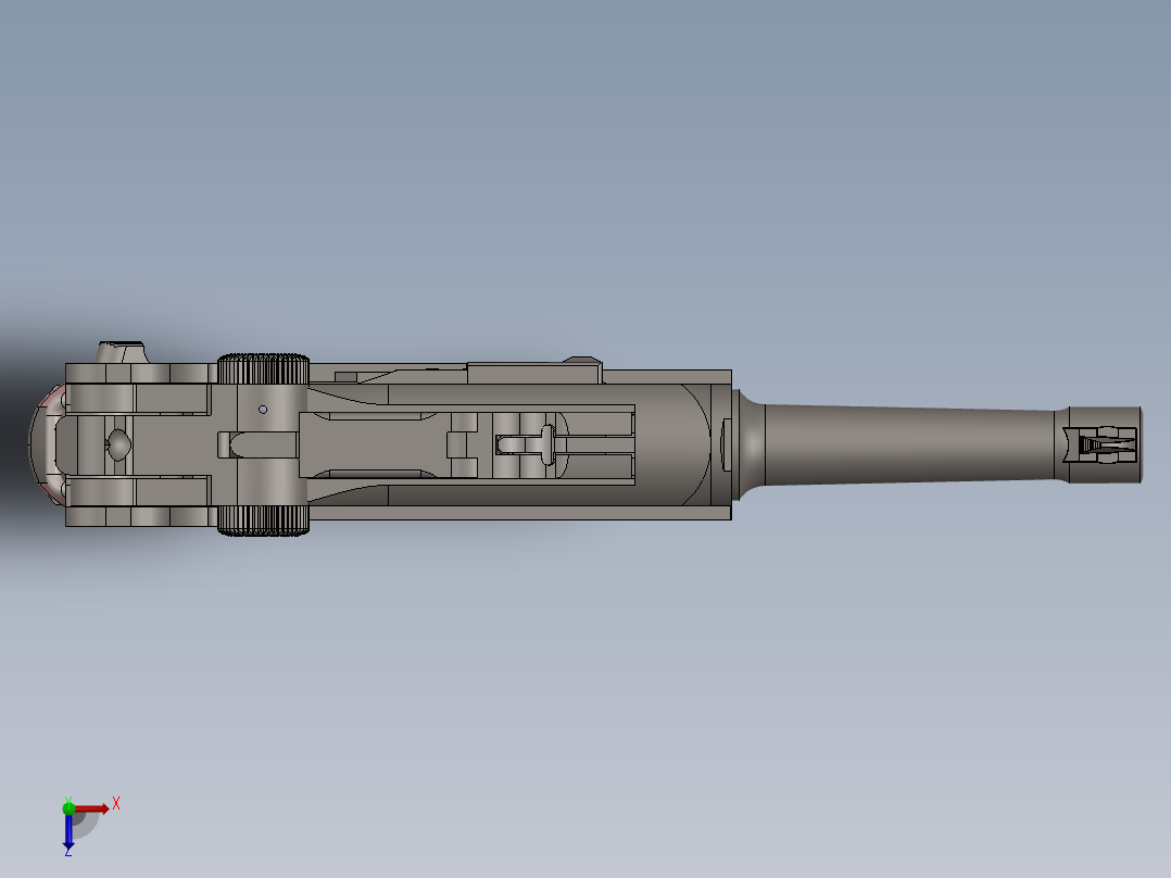 19世纪末的标志性枪械-鲁格P08俯视图
