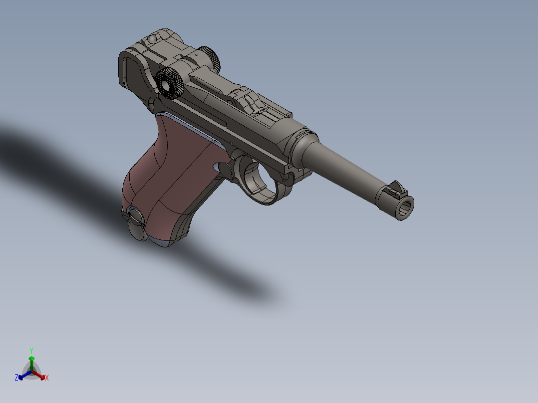 19世纪末的标志性枪械-鲁格P08正等轴测图