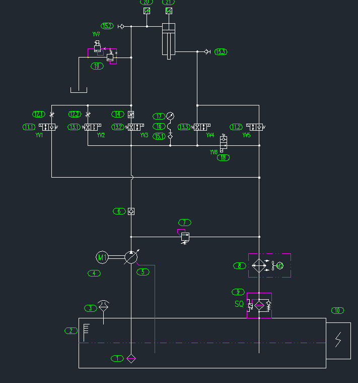 压力机液压系统原理图
