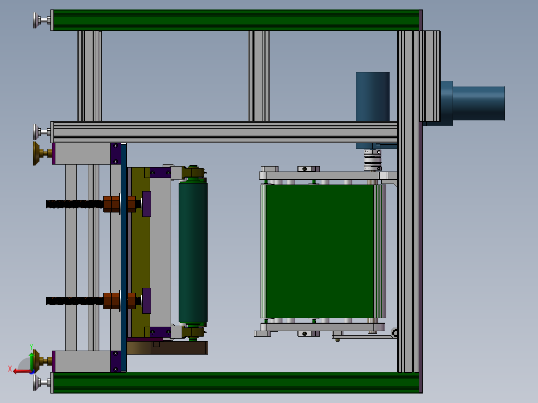 凸轮打磨机抛光机3D模型 非标自动化设备3D图纸3D模型后视图