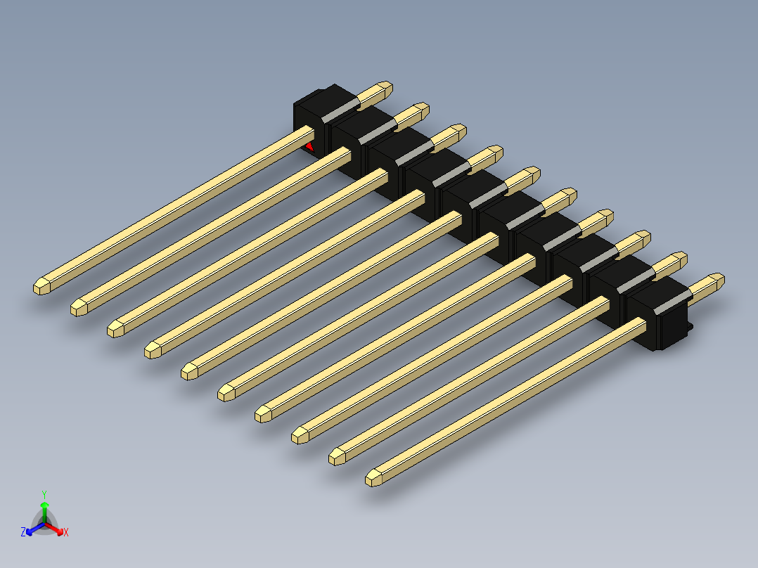 彩色公头100mil（2.54mm）系列-DS1021_black_1x10p_100mil_Type19_rev1.0