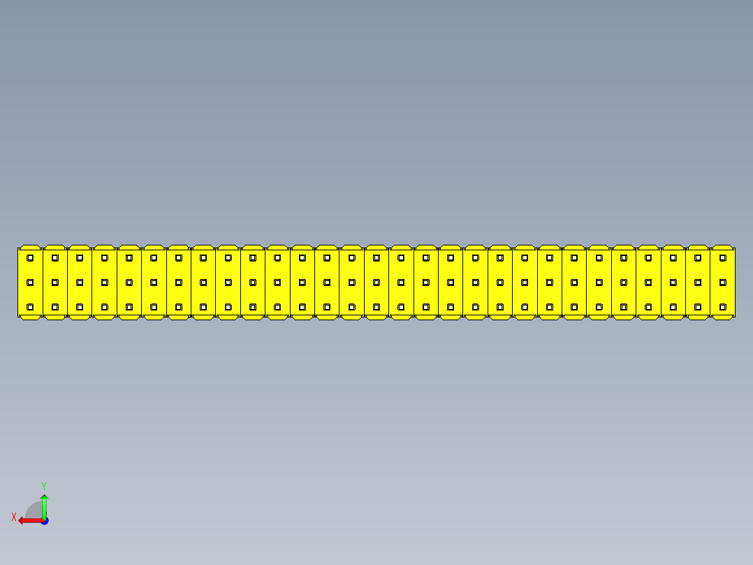 彩色公头100mil（2.54mm）系列-DS1021_yellow_3x29p_100mil_Type1_rev1.0后视图