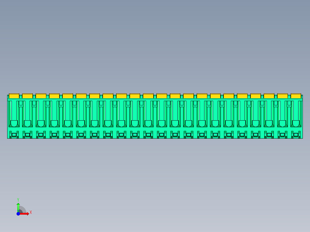 DEGSON 2EDG 系列 5.0mm 可插拔接线端子组-2EDGKDA-5.0-22P-14-00AH前视图