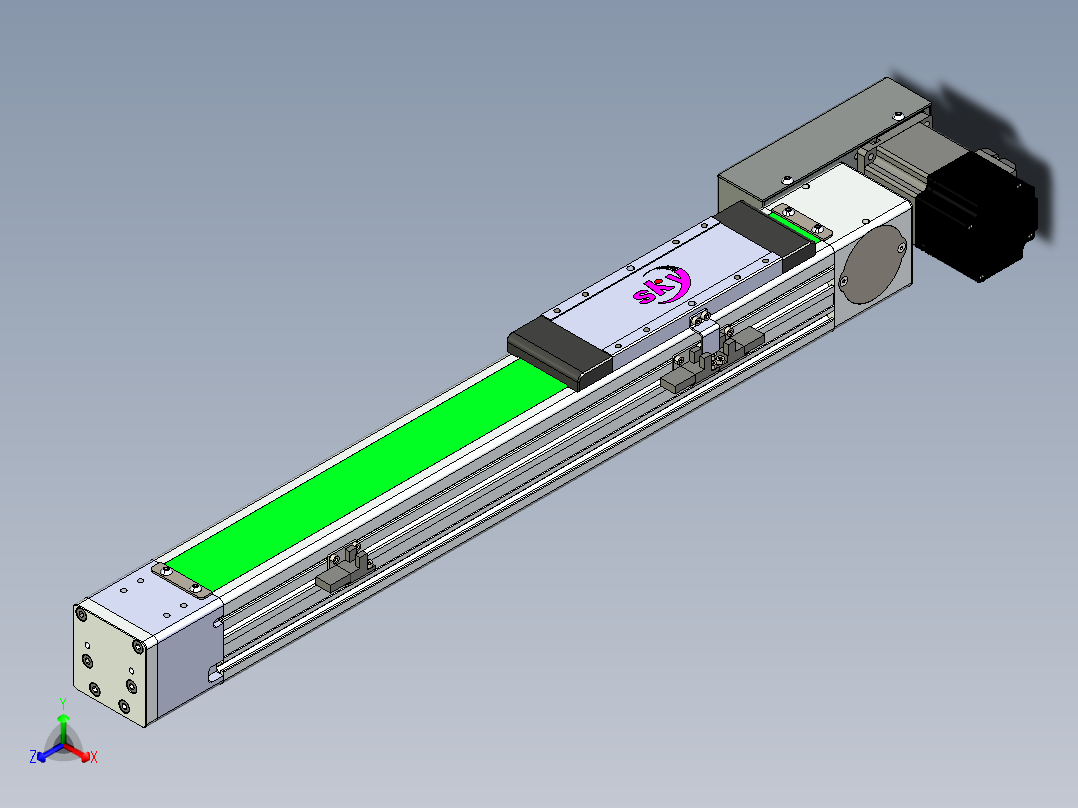 同步带滑台-欧规BC6H-L60-S300-L-ZP40-D3正等轴测图