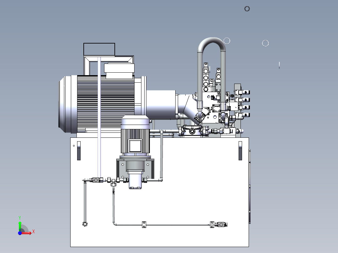 液压站模型前视图