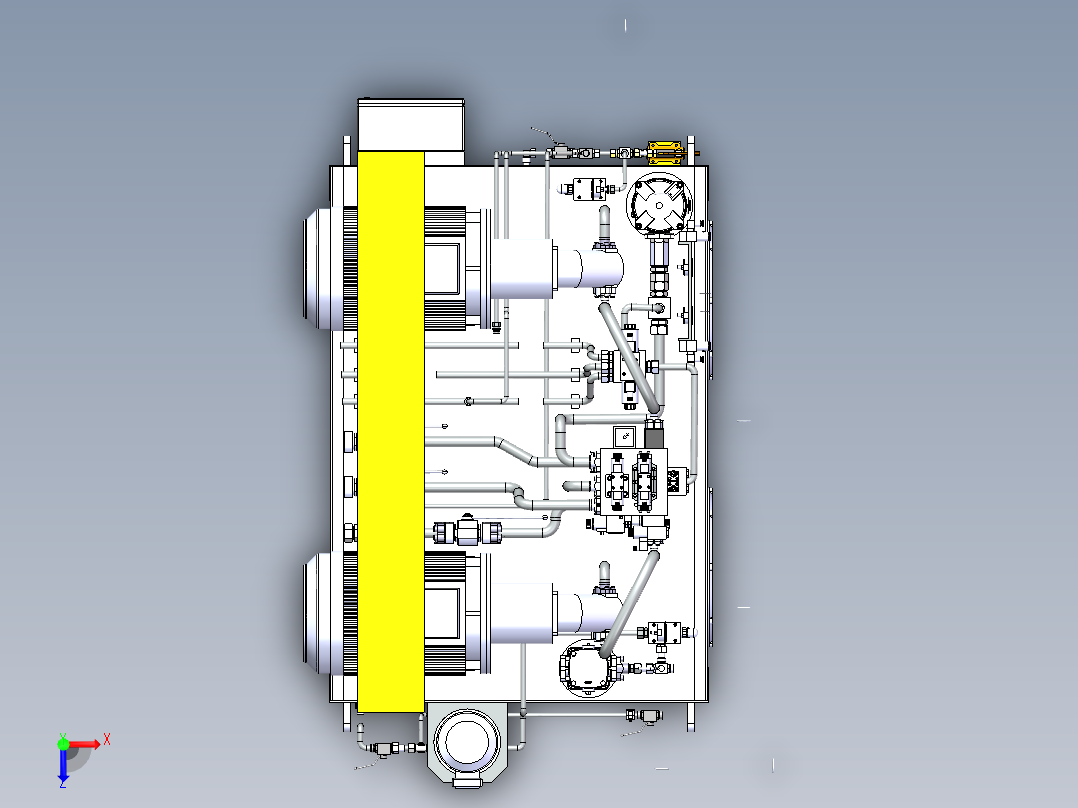 液压站模型俯视图