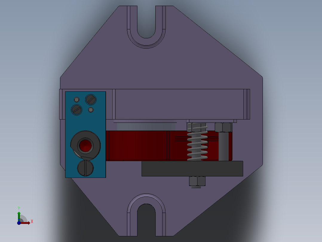 831009车床杠杆加工工艺及钻φ12.7孔夹具设计【含三维SolidWorks】【原创设计】前视图