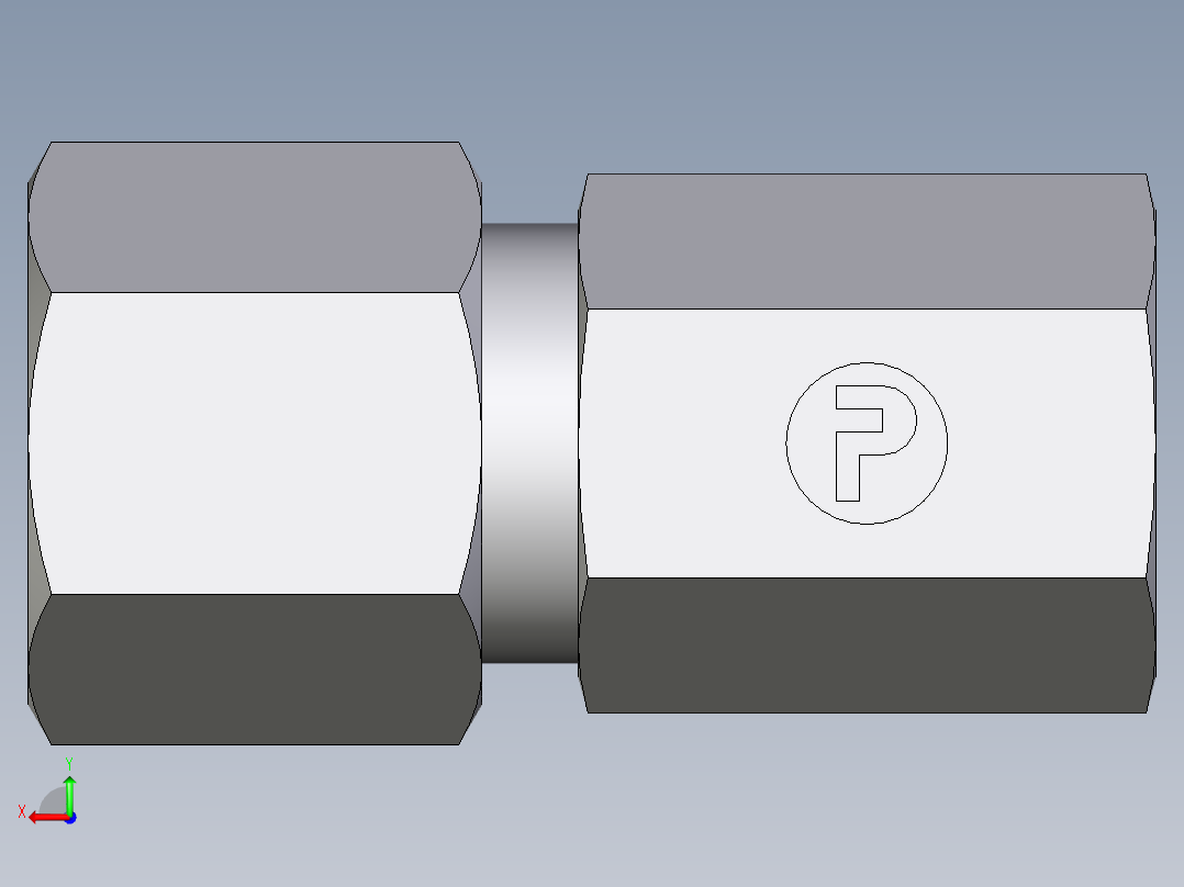 卡套式工业通用硬管接头EO_Swivel_connector_GAI08SM71后视图