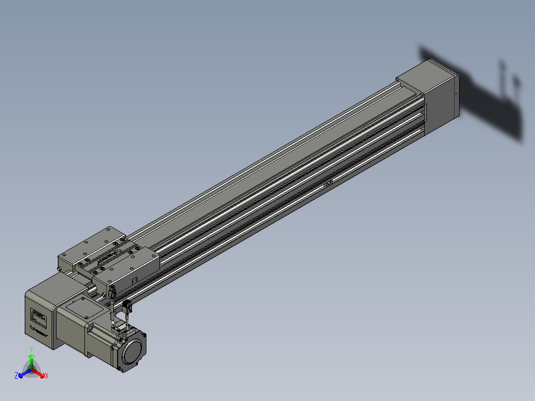威洛博直线电机模组EB8-L200-S750-L-P75-MS3正等轴测图