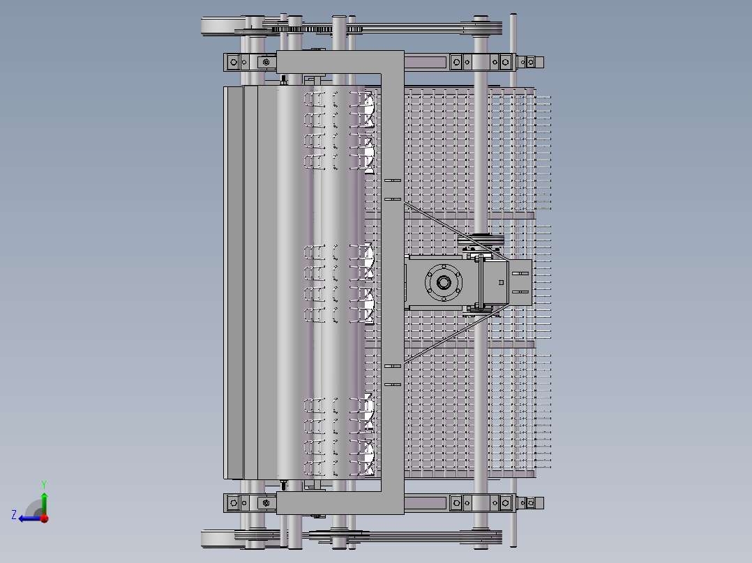 拔棉杆粉碎残膜回收联合作业机设计与仿真（sw12可编辑+CAD+说明书）右视图