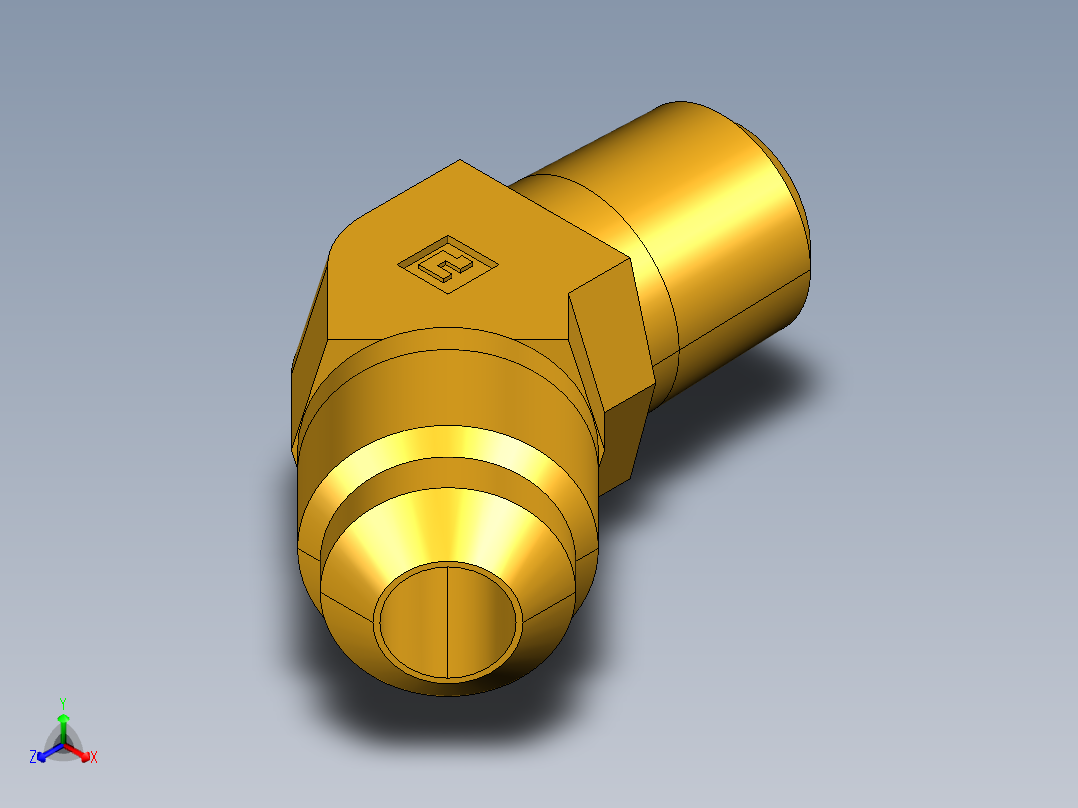 扩口式工业通用硬管接头45Deg Elbow 159F-6-4正等轴测图