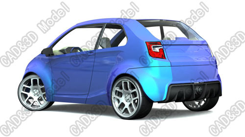 四轮电动汽车轿车布局结构设计图纸3D三维模型素材SW