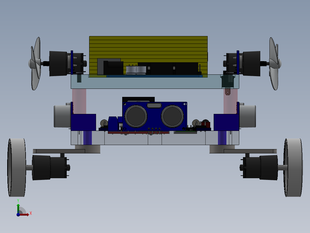 电子元件移动小车sw18可编辑前视图
