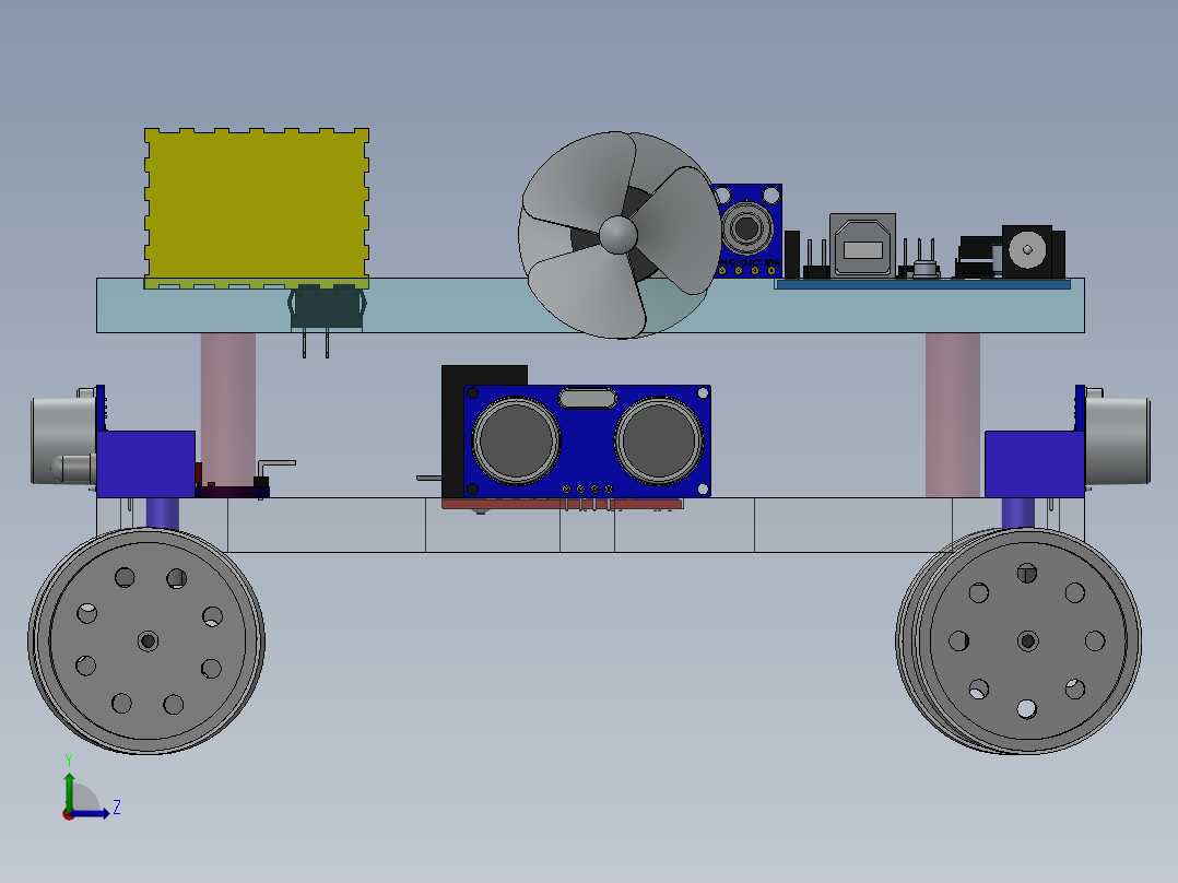 电子元件移动小车sw18可编辑左视图