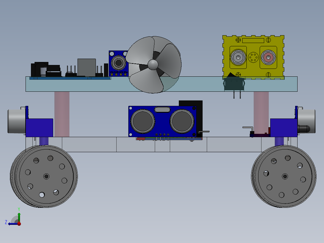 电子元件移动小车sw18可编辑右视图