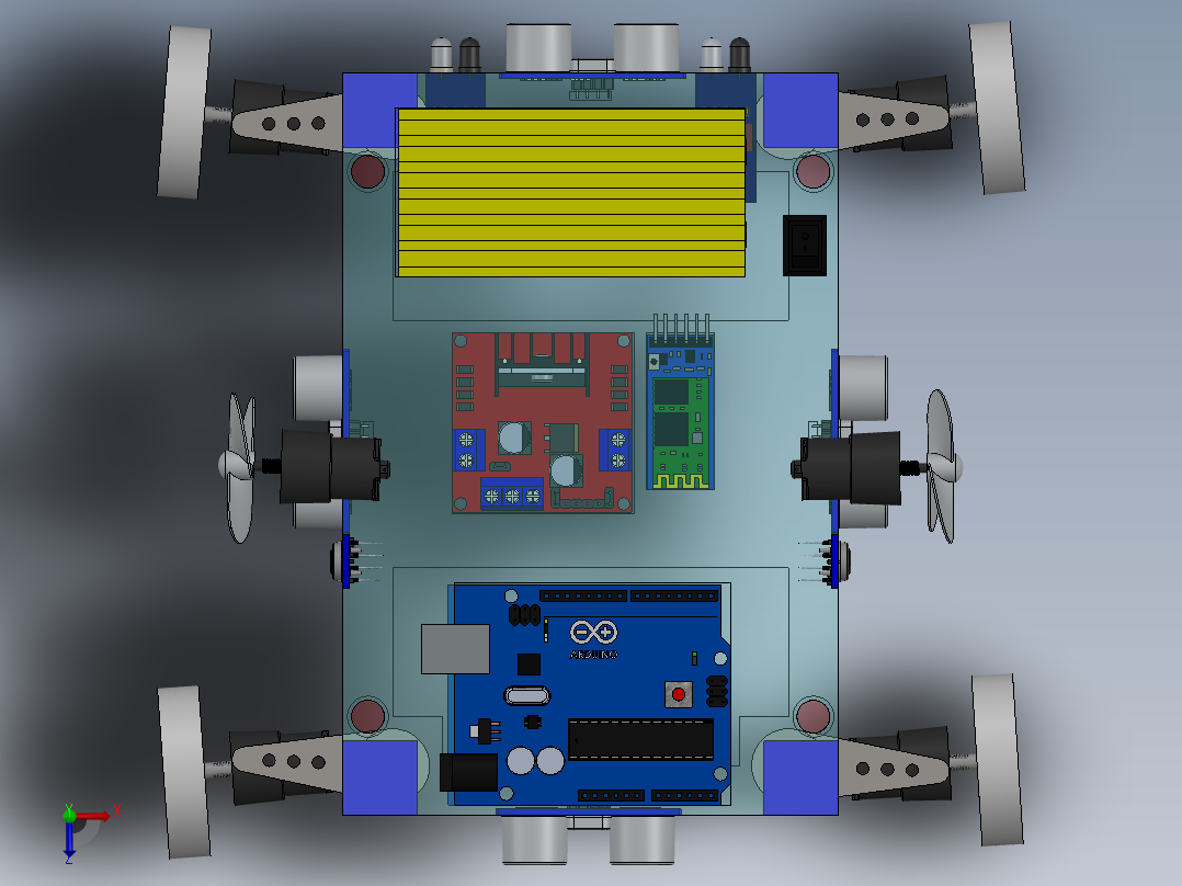 电子元件移动小车sw18可编辑俯视图
