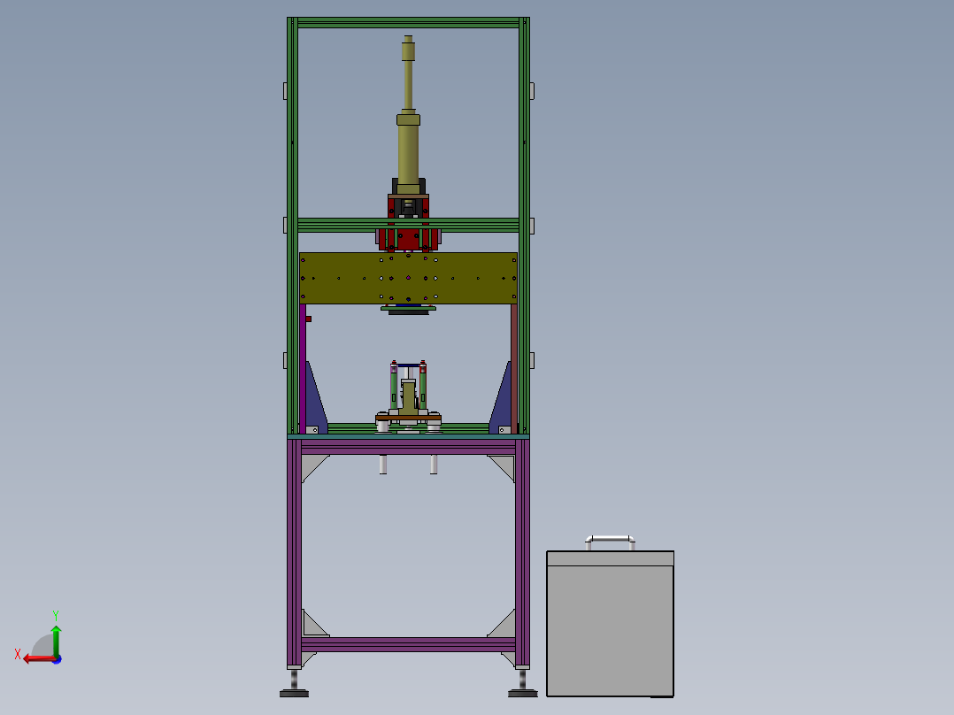 管道弯头胶帽自动压装设备sw12可编辑后视图
