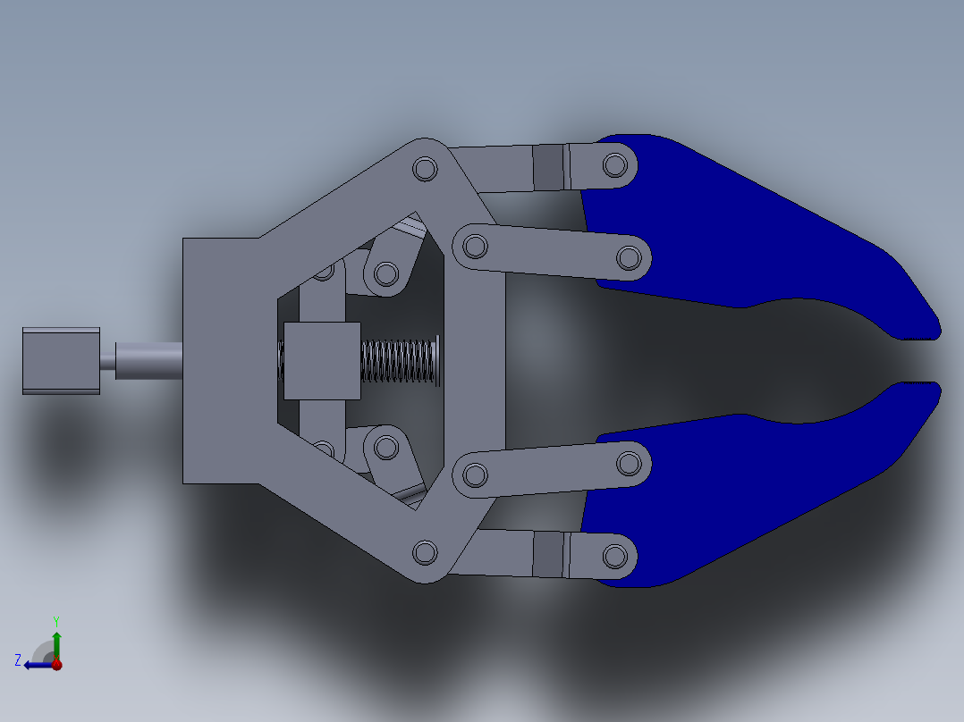 obotic arm gripper机械臂夹持器3D数模图纸 Solidworks设计右视图