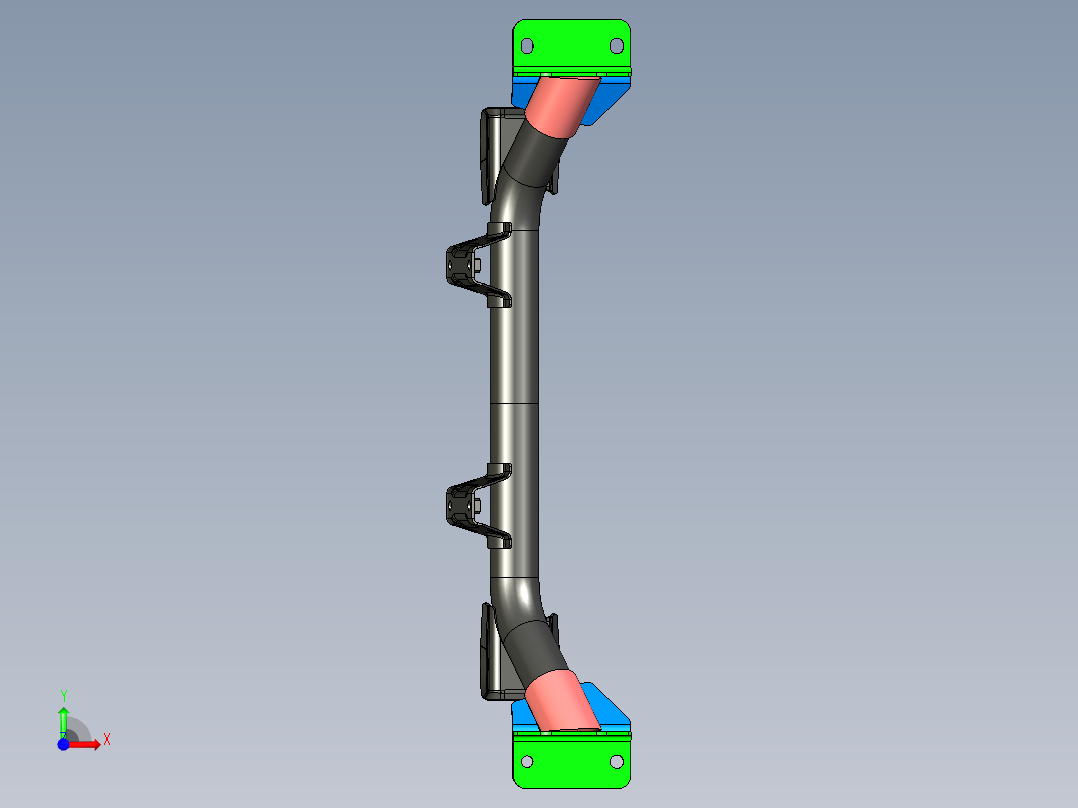 小型车发动机支承梁--元宝梁3D模型前视图