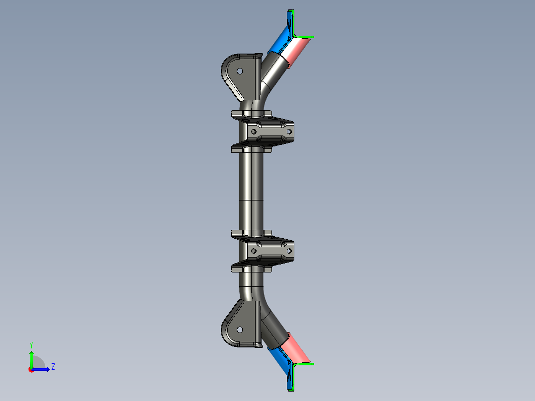 小型车发动机支承梁--元宝梁3D模型左视图