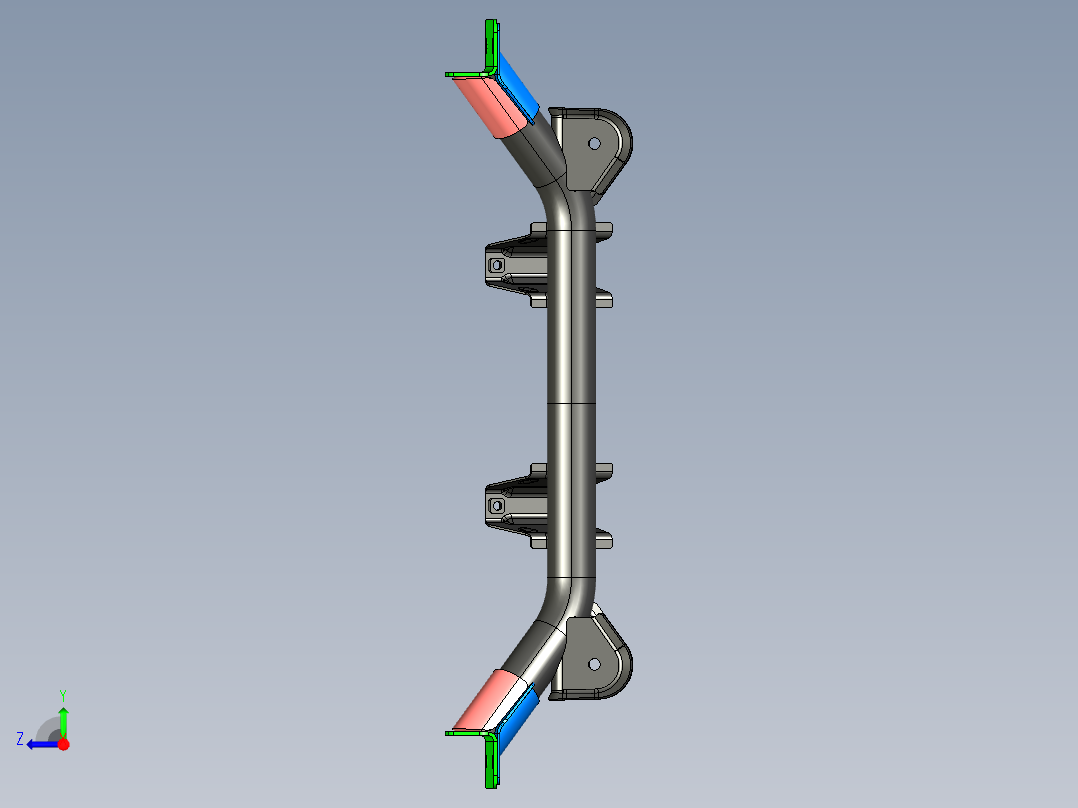 小型车发动机支承梁--元宝梁3D模型右视图
