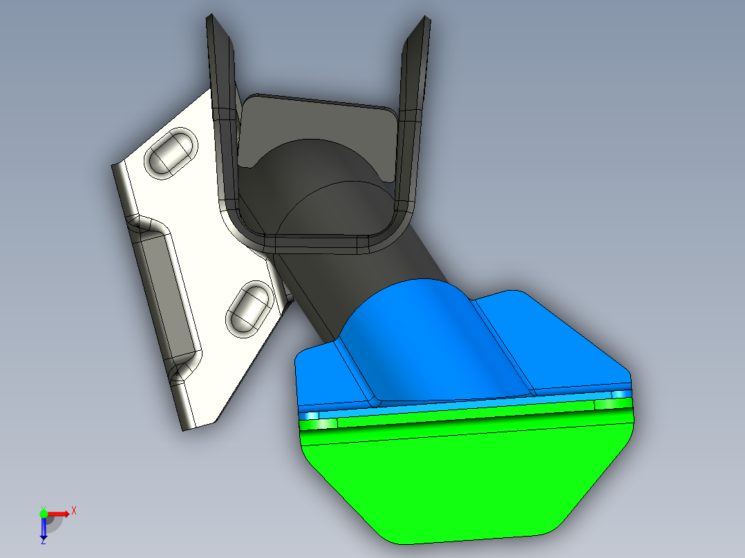 小型车发动机支承梁--元宝梁3D模型俯视图