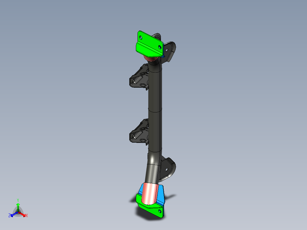 小型车发动机支承梁--元宝梁3D模型正等轴测图