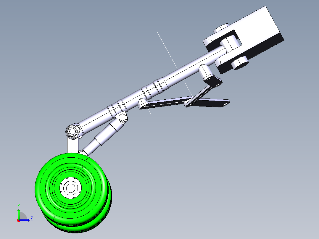 飞机起落架三维模型左视图